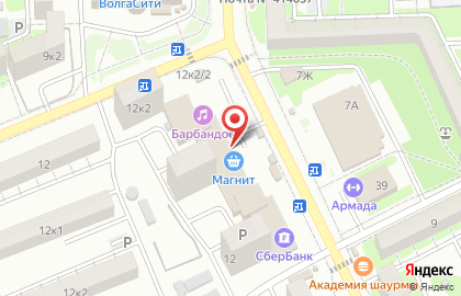 Гипермаркет Магнит в Советском районе на карте