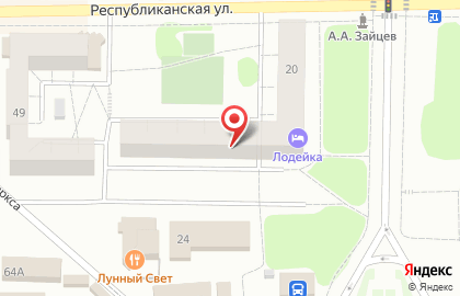 Гостиница Лодейка на карте