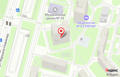Мировые судьи Приморского района на улице Маршала Новикова на карте