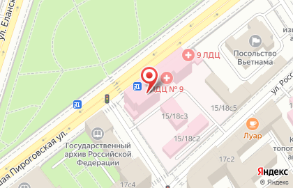 Поликлиника 9 Лечебно-диагностический центр Министерство обороны РФ на Фрунзенской на карте