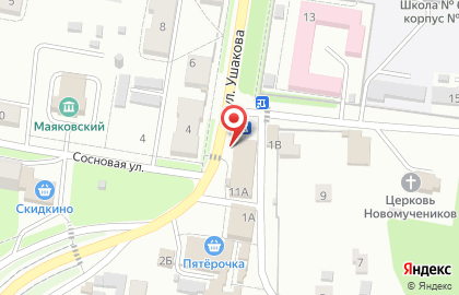 Супермаркет Магнит в Железнодорожном районе на карте