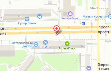 Синий кот на проспекте Ленина на карте