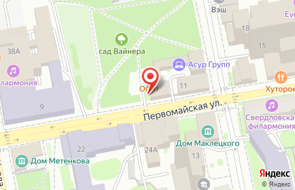 Магазин Нужные вещи на Первомайской улице на карте