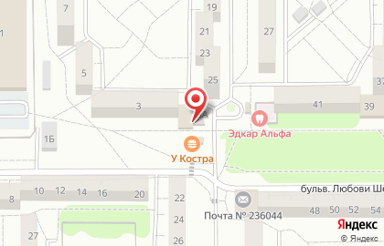 Продуктовый магазин в Калининграде на карте