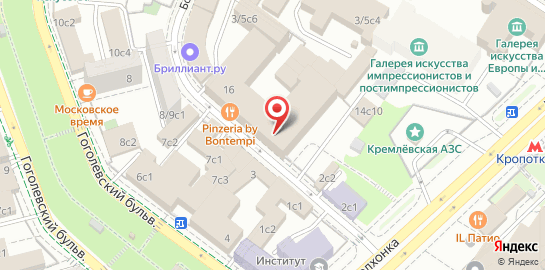 Кафе-пиццерия Pinzeria by Bontempi на Кропоткинской на карте