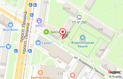 Киоск по продаже хлебобулочных изделий ТХК на улице Академика Павлова на карте