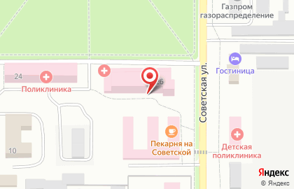 Городская больница г. Котовска на Советской улице на карте