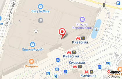 Бутик корейской косметики Erborian на площади Киевского Вокзала на карте