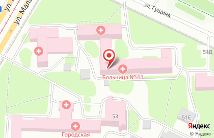 Больница Городская клиническая больница №11 в Ленинском районе на карте