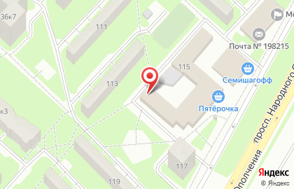 Семейная социальная парикмахерская Три медведя на проспекте Народного Ополчения на карте