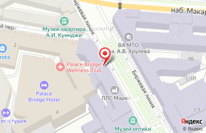 Типография на Биржевой в Василеостровском районе на карте