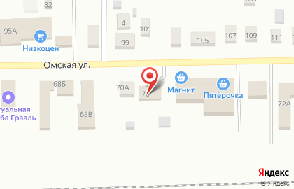 Супермаркет Пятёрочка на Омской улице на карте