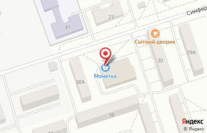Магазин Монетка на Симферопольской улице на карте