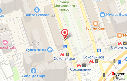 Туроператор ANEX Tour на Сокольнической площади на карте
