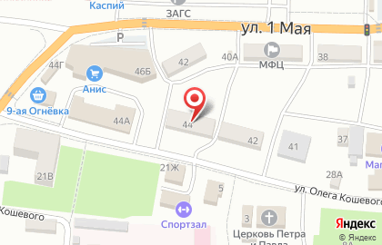 Производственный цех в переулке Олега Кошевого на карте