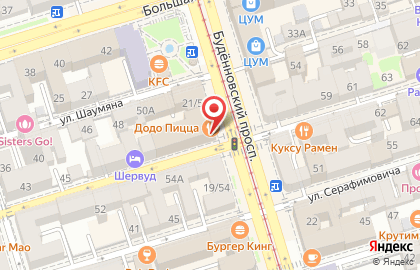 Пиццерия Додо Пицца на Будённовском проспекте на карте