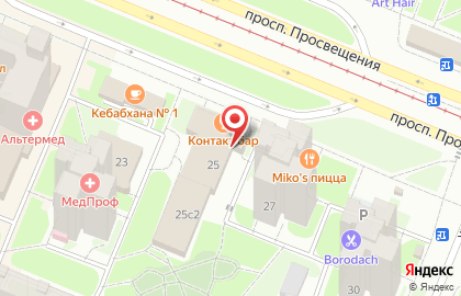 Лазурит на улице Просвещения на карте