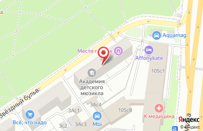 Театральная студия Академия детского мюзикла на метро Алексеевская на карте