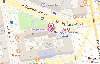 Ростелеком для бизнеса на улице Орджоникидзе на карте