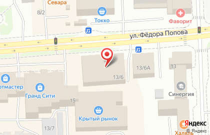 Микрокредитная организация Вам деньги! на улице Фёдора Попова на карте