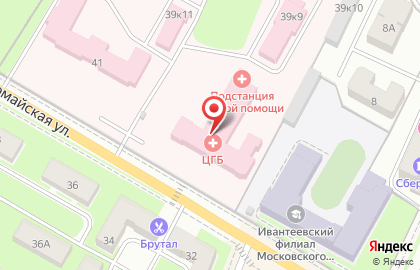 Центральная городская больница на Первомайской улице на карте