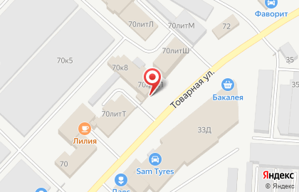 Техномаркет БАЗА на Товарной улице на карте