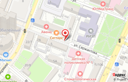 Киоск по продаже печатной продукции РостДонПечать на улице Сержантова на карте