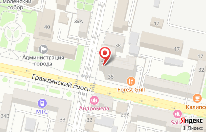 Банкомат ВТБ на Гражданском проспекте, 36 на карте