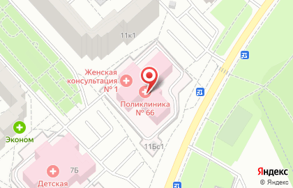 Городская поликлиника №66 на Салтыковской улице на карте