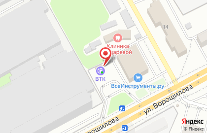 Шинный центр 5 колесо на улице Ворошилова на карте