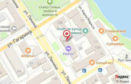 Ирень, Гостиница на карте