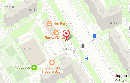Киоск по продаже хлебобулочных изделий на Комендантском проспекте на карте