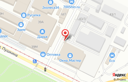 Шиномонтажная мастерская на улице Пушкина на карте