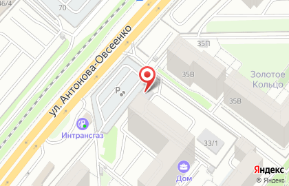 Автостоянка на ул. Антонова-Овсеенко, 33/2 на карте