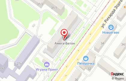 Торговая компания Амега-Бетон на улице Рихарда Зорге на карте
