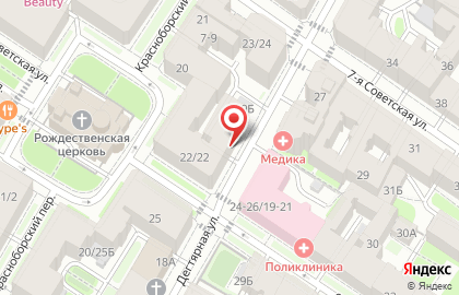 Продуктовый магазин на Дегтярной, 22 на карте