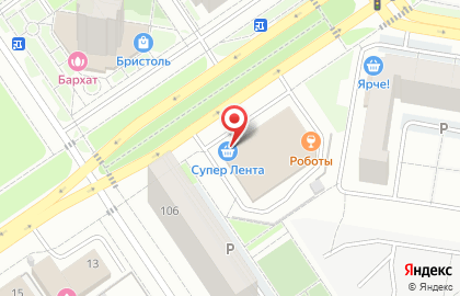 Супермаркет Лента в Барнауле на карте