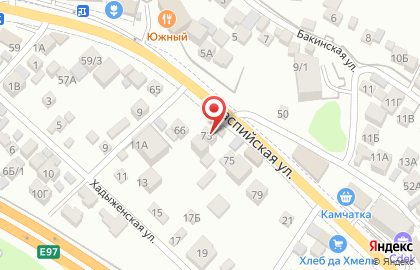 Магазин домашнего текстиля на Каспийской улице на карте