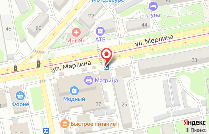 Продовольственный магазин Спутник на улице Петра Мерлина, 27г на карте
