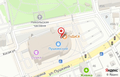 Служба доставки еды Мега45.ru на улице Пушкина на карте