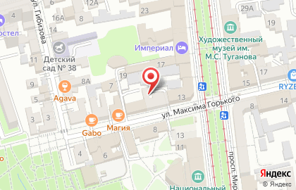 Общественная организация Городской совет ветеранов войны, труда, вооруженных сил и правоохранительных органов на улице Максима Горького на карте