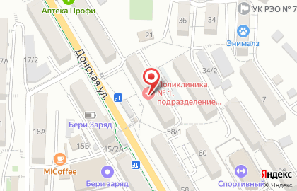 Городская поликлиника №1 в Центральном районе на карте