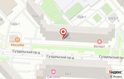 Район Новокосино Совет пенсионеров, ветеранов войны, труда и Вооруженных Сил на Суздальской улице на карте