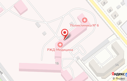 Клиническая больница Ржд-медицина в Железнодорожном районе на карте