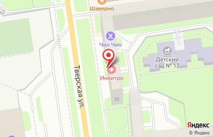 Медицинская лаборатория Инвитро в Колпино на Тверской улице на карте
