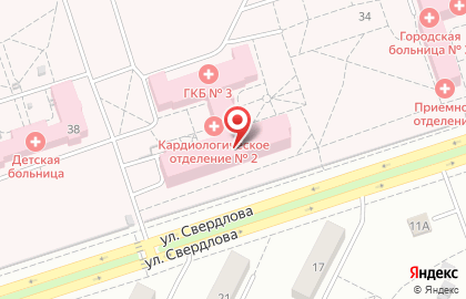 Городская клиническая больница № 3 на улице Свердлова на карте