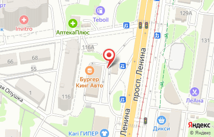 Пункт продажи проездных билетов на проспекте Ленина на карте