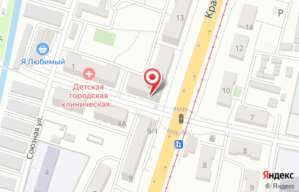 Продовольственный магазин на Краснореченской улице на карте