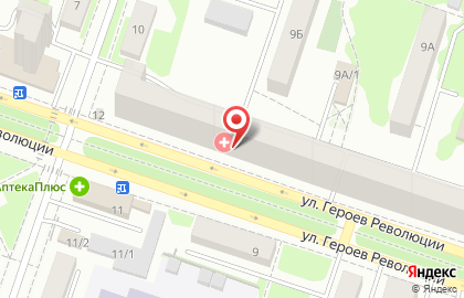 Городская клиническая больница №19 на улице Героев Революции на карте