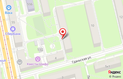 Киоск по продаже фруктов и овощей, Выборгский район на Гданьской улице на карте